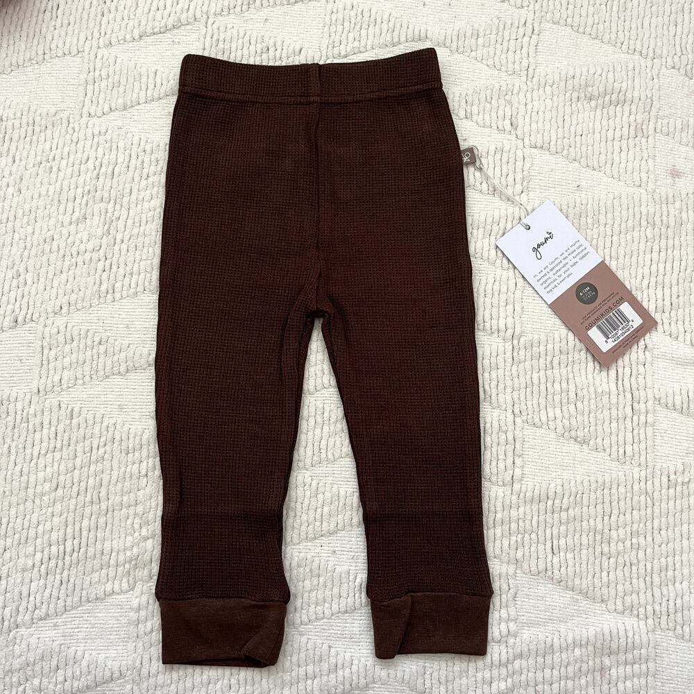 Goumi Brown Waffle Knit Thermal Pants Size 6-12 month